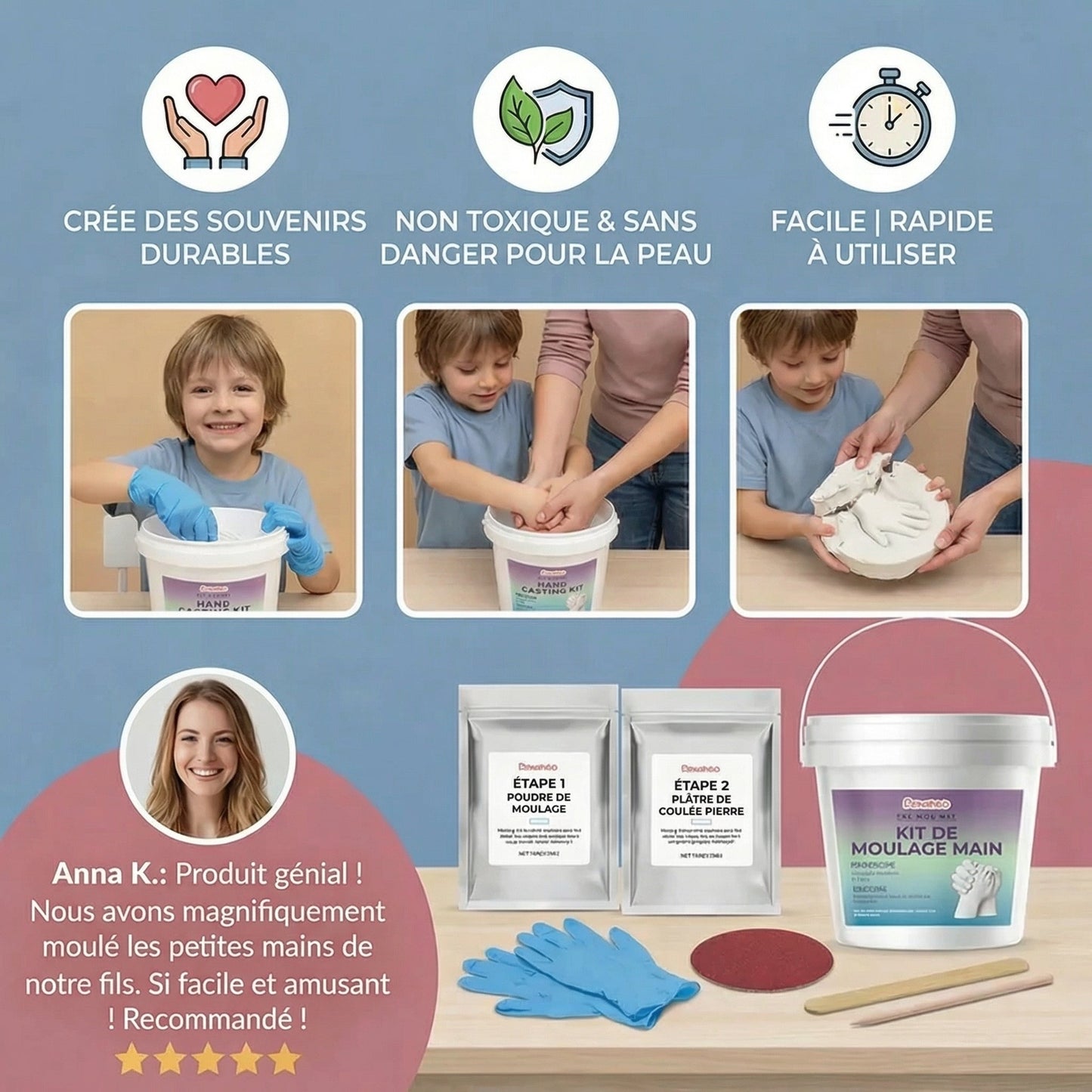 Kit Acuan Tangan 3D untuk Keluarga dan Pasangan