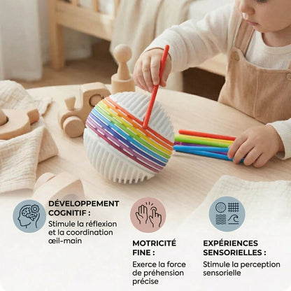 Bola Sensorial Montessori – Mainan Silikon untuk Pembelajaran Warna dan Perkembangan Motor