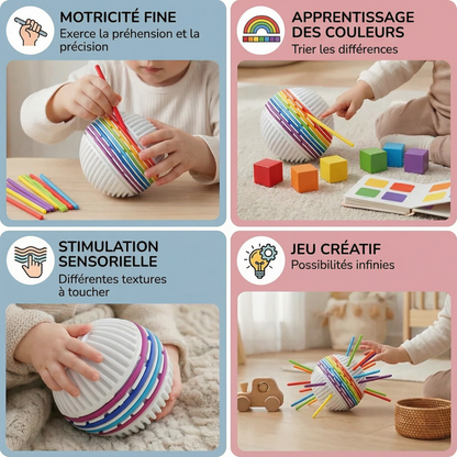 Bola Sensorial Montessori – Mainan Silikon untuk Pembelajaran Warna dan Perkembangan Motor